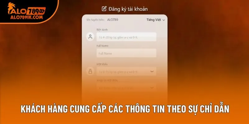 Khách hàng cung cấp các thông tin theo sự chỉ dẫn Khách hàng cung cấp các thông tin theo sự chỉ dẫn